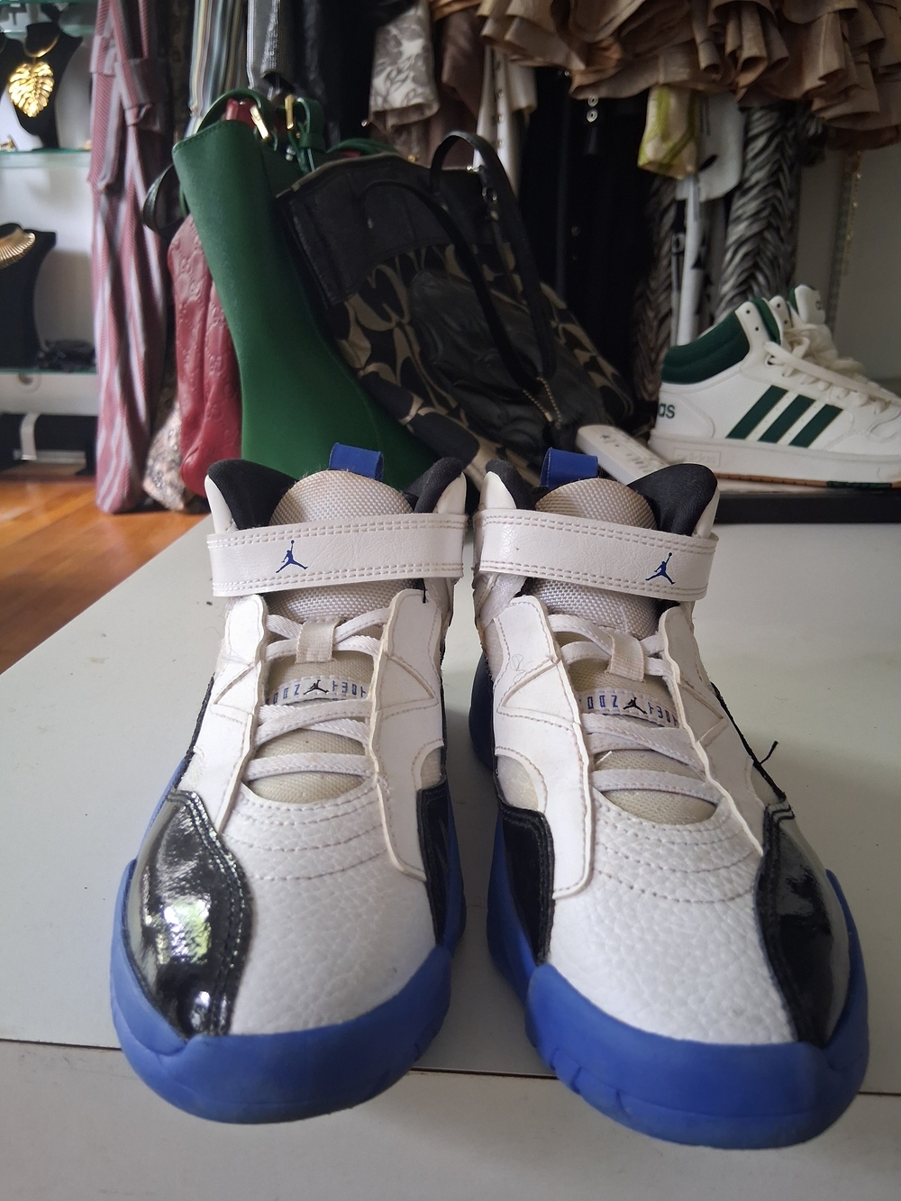 Jordan Kids' Basketball Shoes in White and Blue